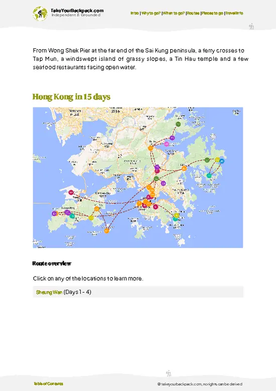 example page 4 from our offline Travel Guide for Hong Kong